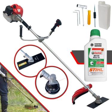 Imagem de Roçadeira Profissional Lateral Anmax CG430-P TB À Gasolina 2T 43cc 2HP de Potência Alta Rotação Com Lâmina 2 Pontas + Carretel Nylon + ÓLEO STIHL 2T