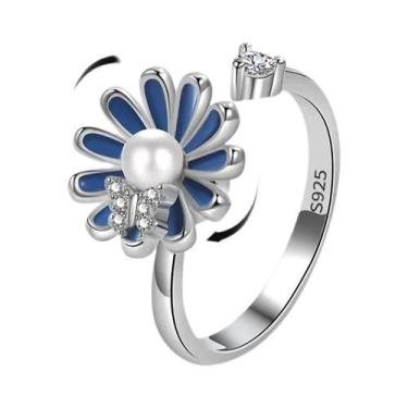 Imagem de Anel Antiestresse Ajustável Para Mulheres, Joia Fidget Spinner Com Des