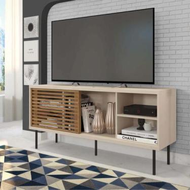 Imagem de Rack para TV até 55 Polegadas Industrial 136cm em BP Porta Ripada Mult