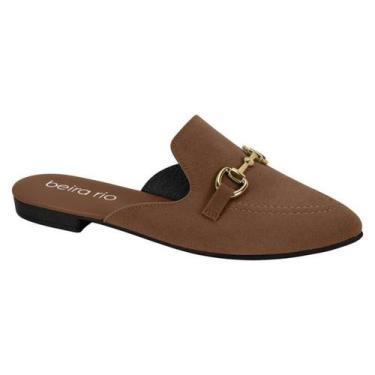 Imagem de Mule Beira Rio Bico Quadrado Com Fivela - Feminino - Marrom, Marrom, 3