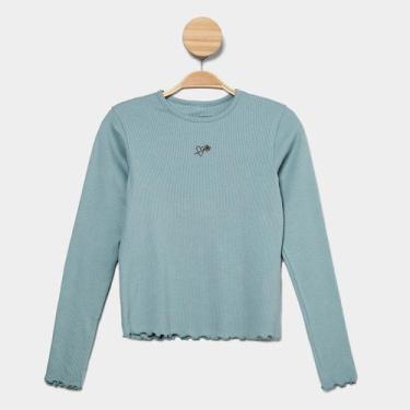 Imagem de Blusa Infantil Manga Longa Hering Casual Menina, Verde claro, 8A