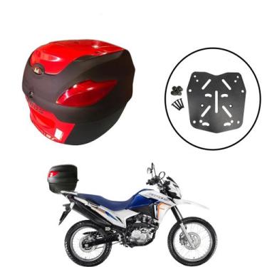 Imagem de Baú 41 Litros Awa Proos + Suporte de Baú Superior Bros 150/160 2015 em
