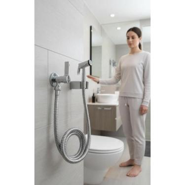 Imagem de 2x Ducha Higiênica Metal Cromado 1/4 Volta Luxo Banheiro - Congratulat