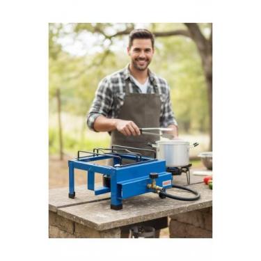 Imagem de 2x Fogão Industrial 1 Boca Azul Alta Pressão Gás GLP Chama A - Congrat