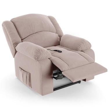 Imagem de Poltrona Do Papai Reclinável Pietra Controle Power Elétrico Usb Fh9 Veludo Rosê - Mpozenato