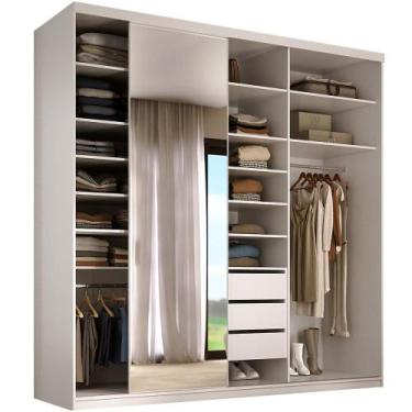 Imagem de Closet Casal 1 Porta de Correr Com Espelho 3 Gavetas 208cm MDF Sonni R