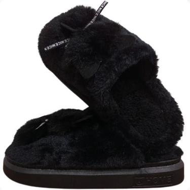 Imagem de Pantufa Chinelo De Quarto Feminino Gato PU2577 - NOVA RIO, Preto, 38/3