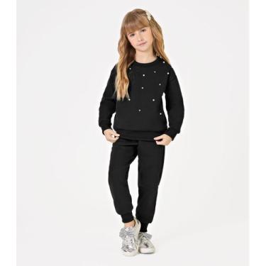 Imagem de Conjunto Blusão com Calça Feminino Trick Nick Preto, 4, Preto