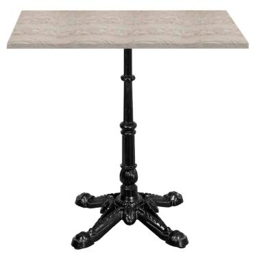 Imagem de Base de Mesa Apus em Ferro Preto 75 cm (Alt) Tampo MDP Quadrado Castanheira 80cm (Larg)...