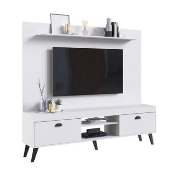 Imagem de Conjunto Home Theather Com Prateleira Setubal Branco - Art in Móveis