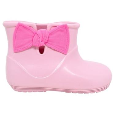 Imagem de Bota Galocha Infantil Menina Laço Delicada Impermeavel Macia Antiderra
