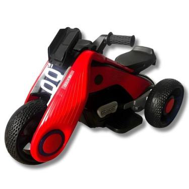 Imagem de Mini Moto Elétrica Infantil 6v Vermelha Com Luzes e Som Bivolt Recarre