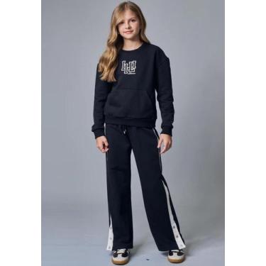 Imagem de Conjunto Calça Moletom Manga Longa Preto Menina Lilimoon, 20, Preto
