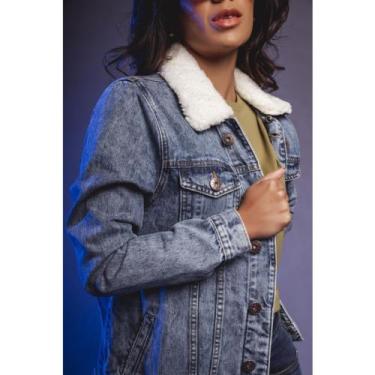 Imagem de Jaqueta jeans feminina gola pelucia extra 7202 Txc Brand, G