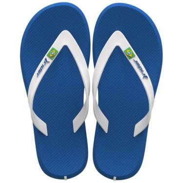 Imagem de Chinelo Masculino de Dedo Praia Leve Moderno R1 Brasil Rider, Branco, 