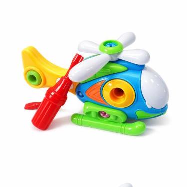 Imagem de Brinquedo Educativo Infantil Helicóptero Monta e Desmonta com Chavinha