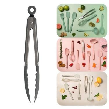Imagem de Pegador De Massa Salada Carne Churrasco Silicone Utensílio Cozinha - P