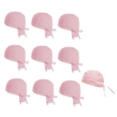 Imagem de Bandana Rosa Touca Cozinha Restaurante Doceria Unissex 10un - CASACHA