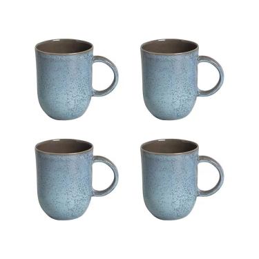 Imagem de Conjunto de Xícaras Grandes Coup Breeze 4 Peças 330ML Cerâmica para Café Azul Porto Brasil