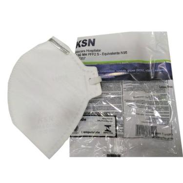 Imagem de MASCARA RESPIRADOR N95 KSN BRANCA ( KIT 10 PÇ ) Cor:Branco, Branca