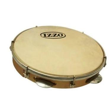 Imagem de Pandeiro light 10'' pinho c/ pele animal 40cm s/manopla izzo