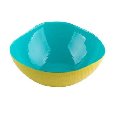 Imagem de Centro de mesa Milky vidro azul amarelo 530ml 16x6cm -L Hermitage - L'
