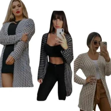 Imagem de Kimono Cardigan Feminino Casaquinho Moda Tricot - Tricot 