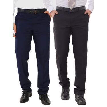 Imagem de KIT 2 Peças - Calça Social Masculina Azul Marinho e Preto - Pthirillo,
