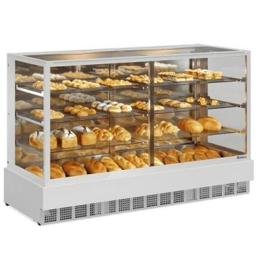 Imagem de Vitrine Neutra Mgen-200 Branco Vidro Reto Bivolt Gelopar