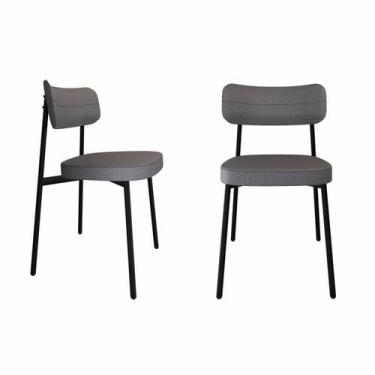 Imagem de Cadeira Alloa Fixa com 4 Pés 500 x 447 x 838 mm com 2 Unidades Cinza/C