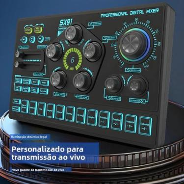 Imagem de Mixer De Som USB Profissional SX91, Console De Áudio Para Cantar Ao Vi