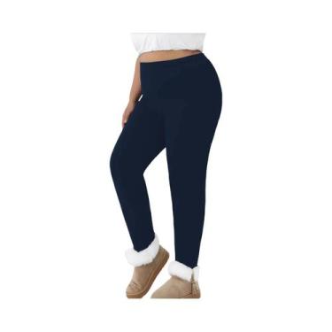 Imagem de Leggings Térmicas plus Size Forradas Com Fleece Super Macias De Cintur