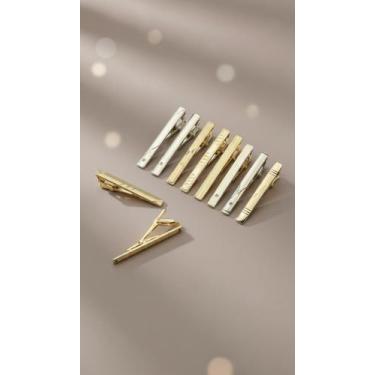 Imagem de Kit 5 Prendedor Gravata Slim 4cm Dourado - Congratulations Store