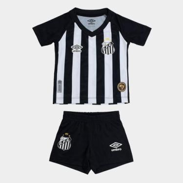 Imagem de Kit Infantil Santos II 26/27 Umbro, Preto, Branco, 4A