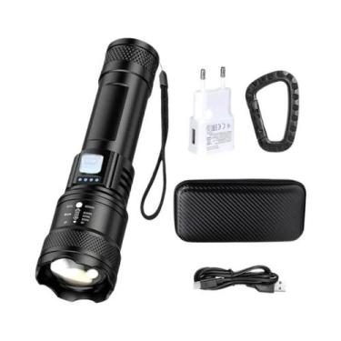 Imagem de Lanterna Tática LED 2000LM Recarregável USB À Prova d'Água Com Zoom, L