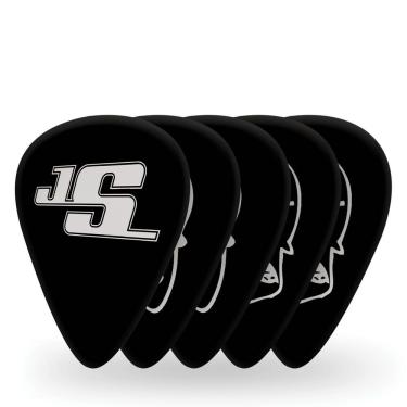 Imagem de Palheta 1CBK4-10JS Média com Design Exclusivo de Joe Satriani Preta D'Addario 10 Unidades