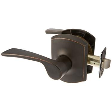 Imagem de Schlage Lock Company F10MER716GRW F10 Series Merano w Greenwich Rose Fechadura de porta de passagem Bronze envelhecido