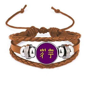 Imagem de un brand Pulseira de couro com pingente tradicional de personagem chinês interessante
