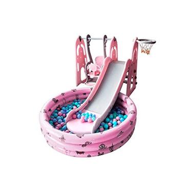 Imagem de Playground Infantil 4 em 1 com Piscina de Bolinhas Rosa, Importway