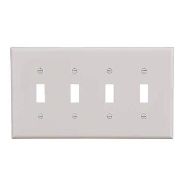Imagem de Eaton PJS4W Placa de parede de policarbonato 4 entradas sem parafuso com interruptor de interruptor de tamanho médio, branca