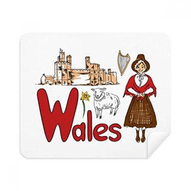 Imagem de Pano de limpeza de pano de limpeza com símbolo nacional Wales 2 peças de tecido de camurça