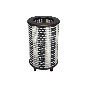 Imagem de Luminária De Mesa Sala De Estar Rustica Em Madeira E Fibra