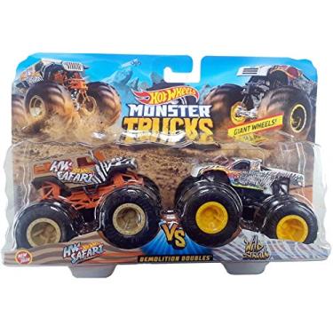 Imagem de Hot Wheels Monster Trucks Demolition Doubles HW Safari VS Wild Streak 1:64 Scale