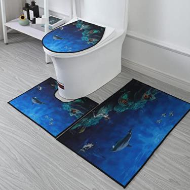 Imagem de 3 peças produtos de decoração de banheiro para casa conjunto de três peças de banheiro de mármore tapete de porta tapete de banheiro, D