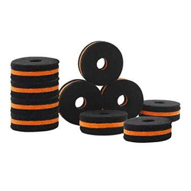 Imagem de simhoa Kit de arruelas de feltro de prato preto de substituição de 10 lotes de peças de tambor de percussão de espuma