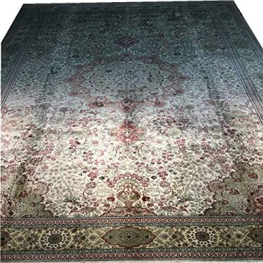 Imagem de Tapete de seda turco feito à mão de 1,8 m x 2,7 m tapete de flores persas retrô sala de estar quarto tapetes de estudo