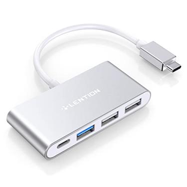 Imagem de LENTION Hub USB-C 4 em 1 com Type C, USB 3.0, USB 2.0 para MacBook Pro 13/14/15/16 2016-2023, Novo Mac Air/Surface, ChromeBook, etc, Carregamento Multiporta e Adaptador de Conexão (CB - C13, Prata)