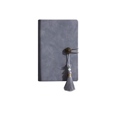 Imagem de A6 A5 B5 Caderno espiral de couro falso e diário Caderno de capa dura Agenda organizador planejador recarregável, A6 cinza