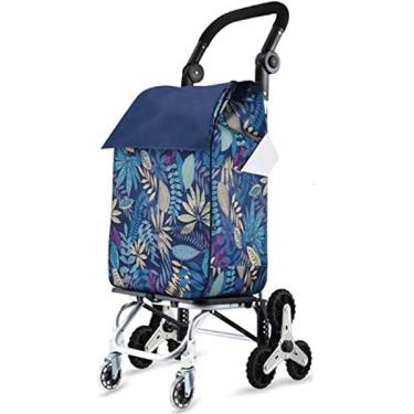 Imagem de KRASS Carrinho de compras de grande capacidade, carrinho de compras dobrável com bolsa impermeável removível, carrinho de compras durável com 8 rodas com moldura de liga de alumínio, colecionador88