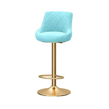 Imagem de Banco De Bar, Banco De Pequeno-almoço Ajustável, Banco De Bar Com Balcão Giratório Mecânico De Altura, Banco De Bar Para Cozinha/Sala De Jantar/Estar Cadeira De Veludo Banco De Pequeno-almoço